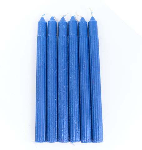 Blue fluted candles