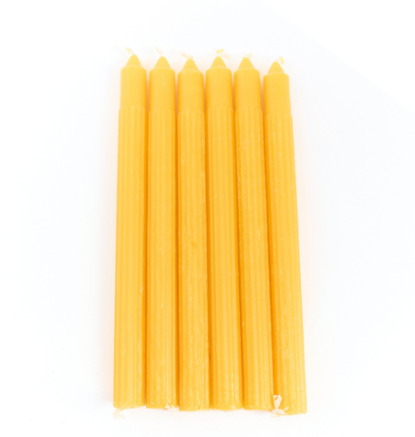 Yellow fluted candles