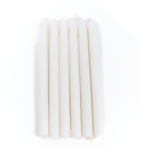 White fluted candles