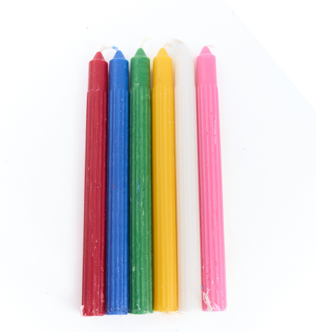 Mixed-Colour fluted candles