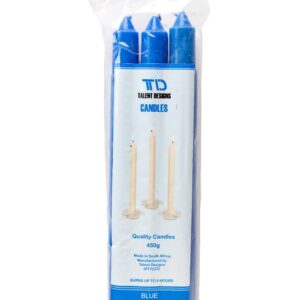 Blue Fluted Candles 450g (Box: 20 x 6 Pack)