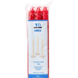 Red Fluted Candles 450g (Box: 20 x 6 Pack)