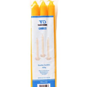 Yellow Fluted Candles 450g (Box: 20 x 6 Pack)