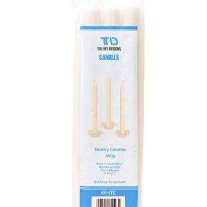 White Fluted Candles 450g (Box: 20 x 6 Pack)